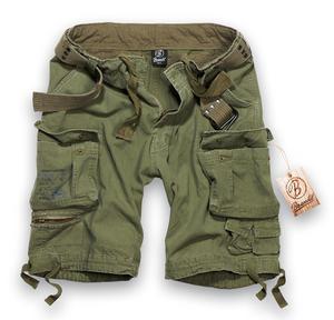 Brandit Washed Belted Premium Combat Cargo Shorts Olive Preview